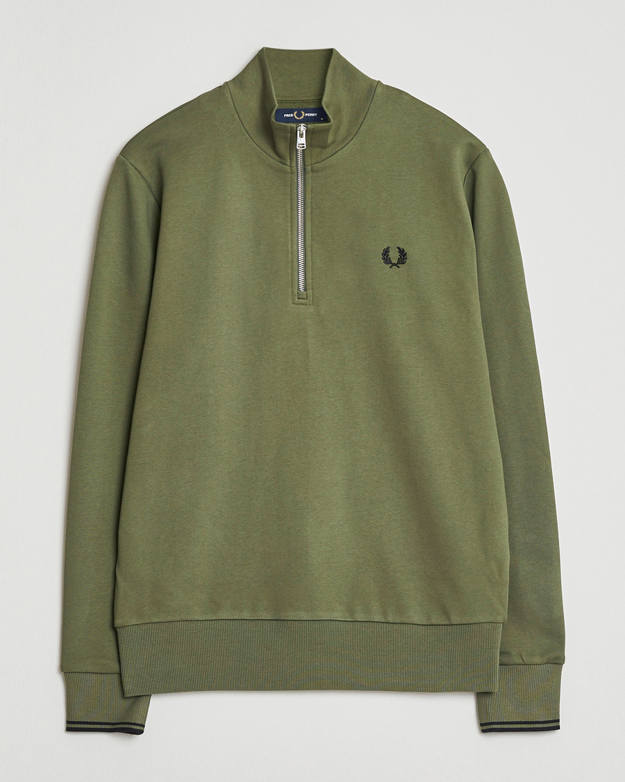 Homme | Pulls Et Tricots | Fred Perry | Half Zip Sweatshirt Night Green