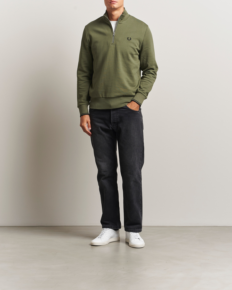 Homme | Pulls Et Tricots | Fred Perry | Half Zip Sweatshirt Night Green