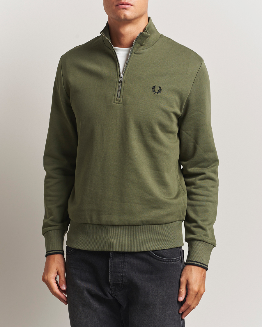 Homme | Pulls Et Tricots | Fred Perry | Half Zip Sweatshirt Night Green
