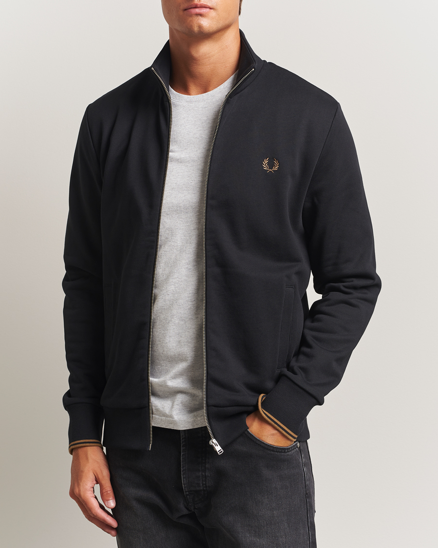 Homme | Pulls Et Tricots | Fred Perry | Full Zip Sweatshirt Black