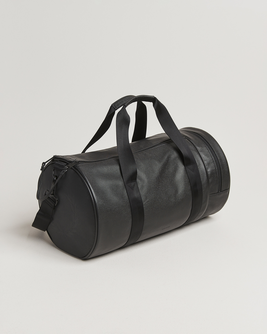Homme | Sacs | Fred Perry | Scotch Grain Leather Barrel Bag Black