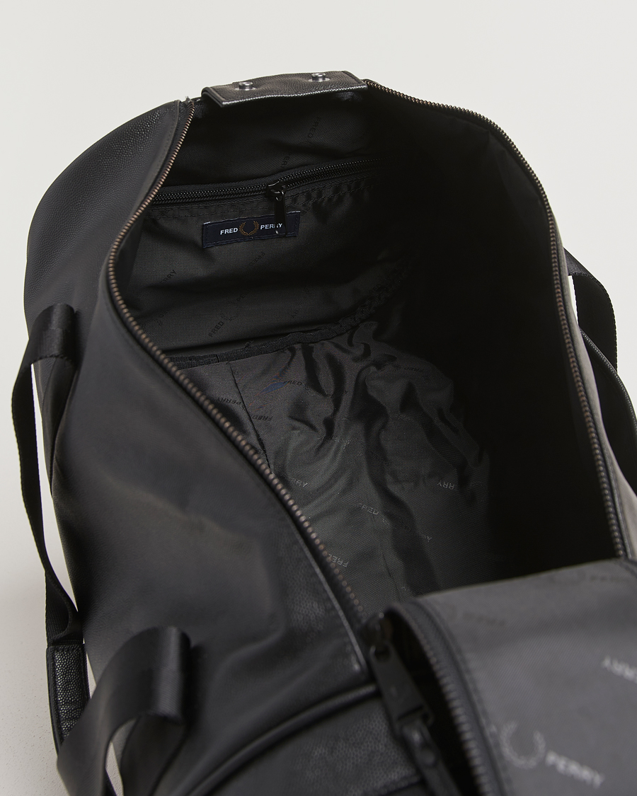Homme | Sacs | Fred Perry | Scotch Grain Leather Barrel Bag Black