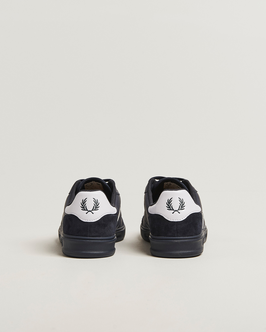 Heren | Sneakers | Fred Perry | B4 Leather/Suede Sneaker Navy