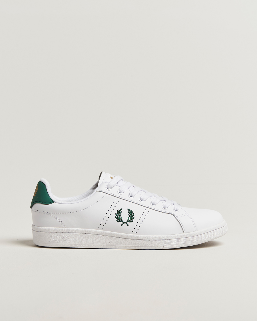 Heren | Sneakers | Fred Perry | B721 Leather Sneakers White/Green