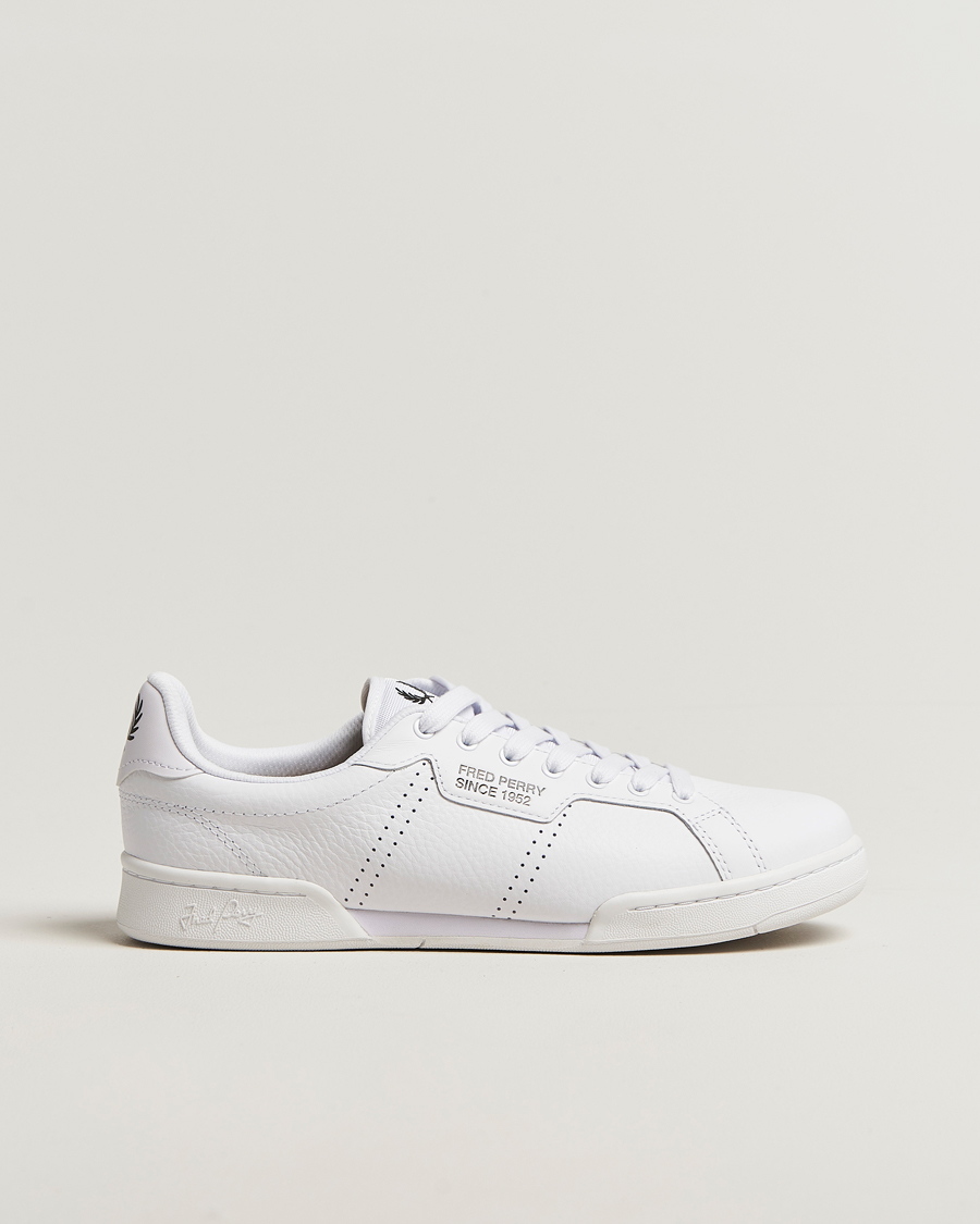 Heren | Sneakers | Fred Perry | B722 Textured Leather Sneaker White