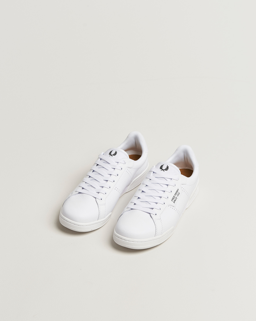 Homme | Baskets | Fred Perry | B722 Textured Leather Sneaker White
