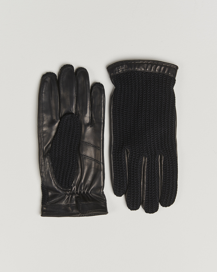 Heren | Handschoenen | Hestra | Adam Crochet Wool Lined Glove Black