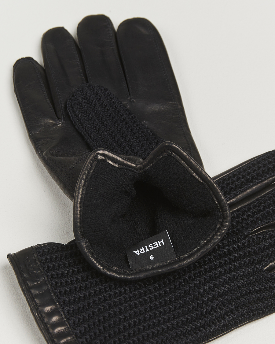 Heren | Handschoenen | Hestra | Adam Crochet Wool Lined Glove Black
