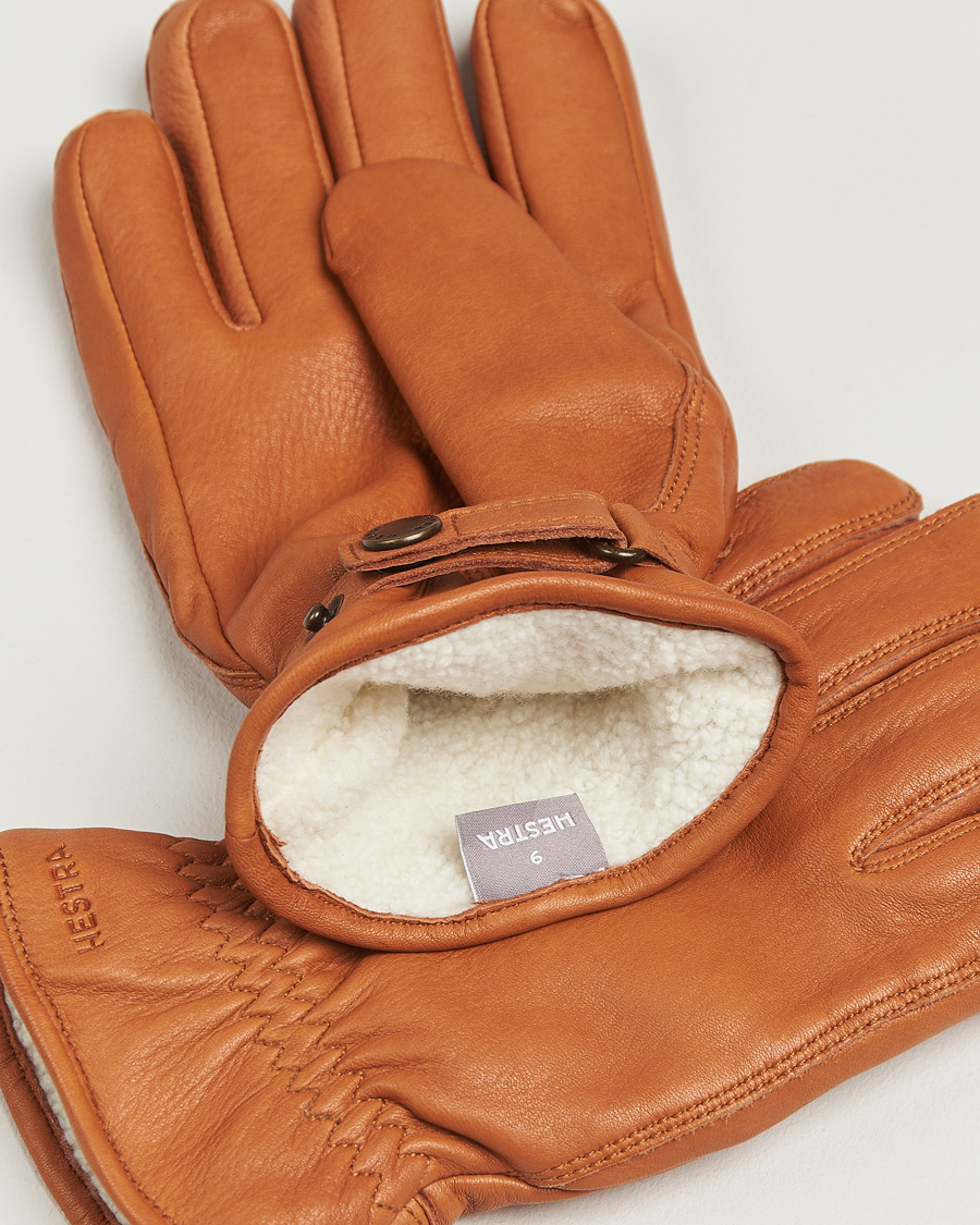 Homme | Gants | Hestra | Burensvik Deerskin Wool Pile Glove Cognac