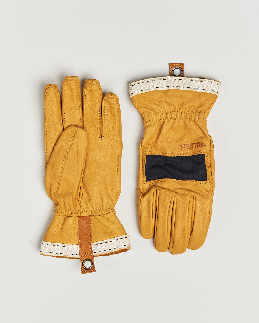 Heren | Handschoenen | Hestra | Njord Lambskin Wool Lined Glove Navy/Natural Brown
