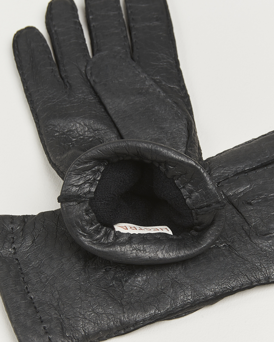 Homme | Gants | Hestra | Peccary Handsewn Cashmere Lined Glove Black