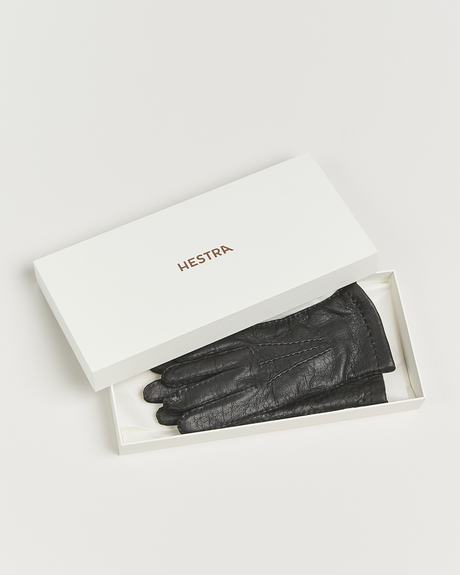 Homme | Gants | Hestra | Peccary Handsewn Cashmere Lined Glove Black