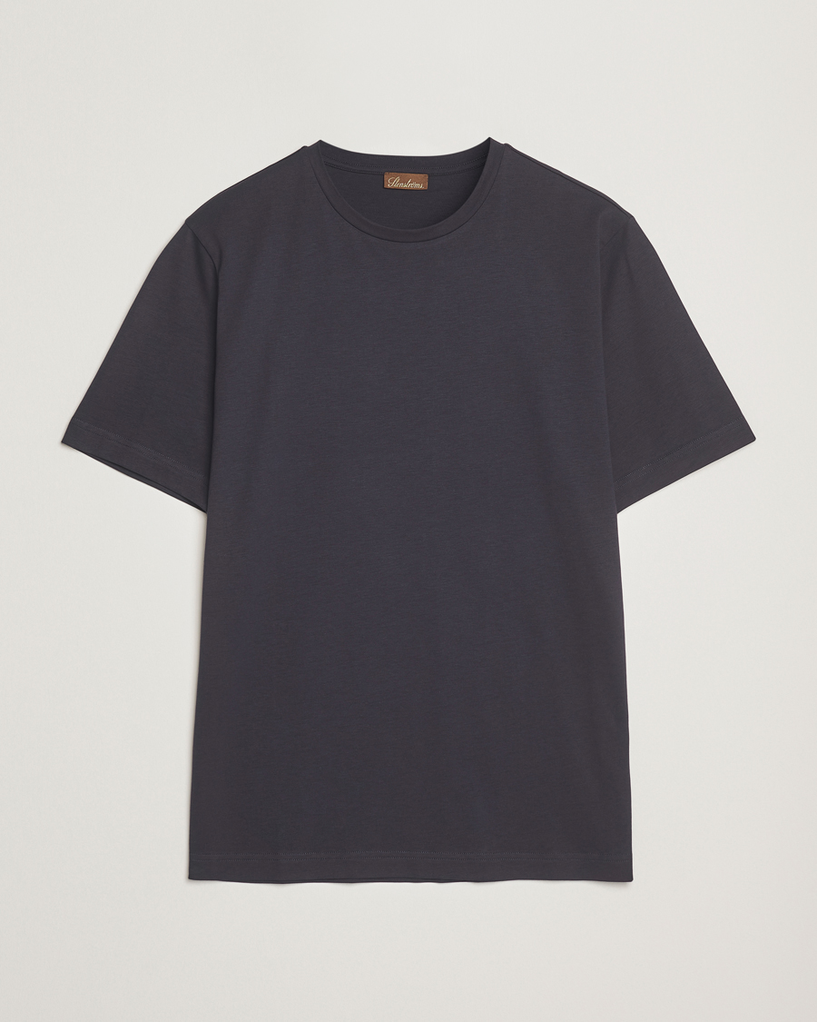 Homme | T-shirts | Stenströms | Supima Cotton T-Shirt Navy