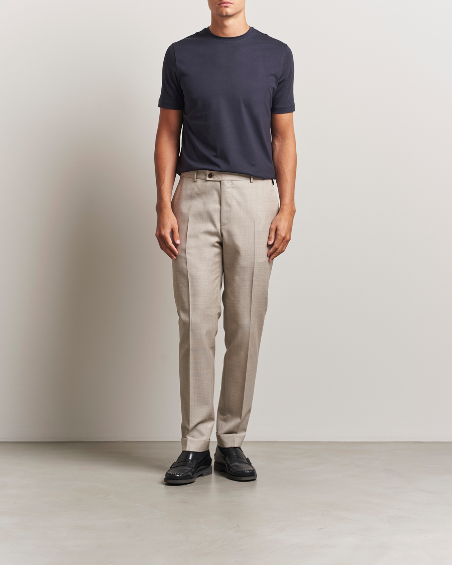 Homme | T-shirts | Stenströms | Supima Cotton T-Shirt Navy