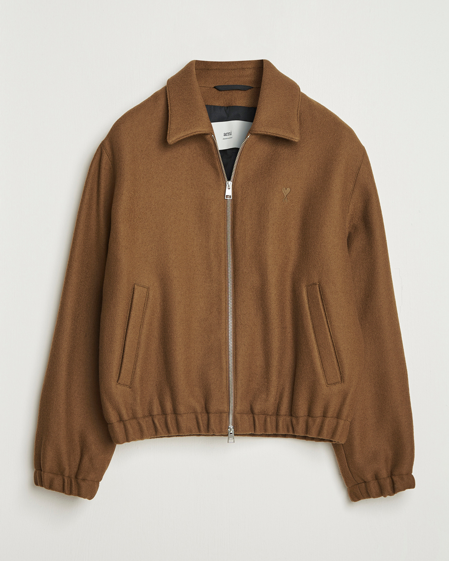 Homme | Manteaux Et Vestes | AMI | Boiled Wool Jacket Noisette