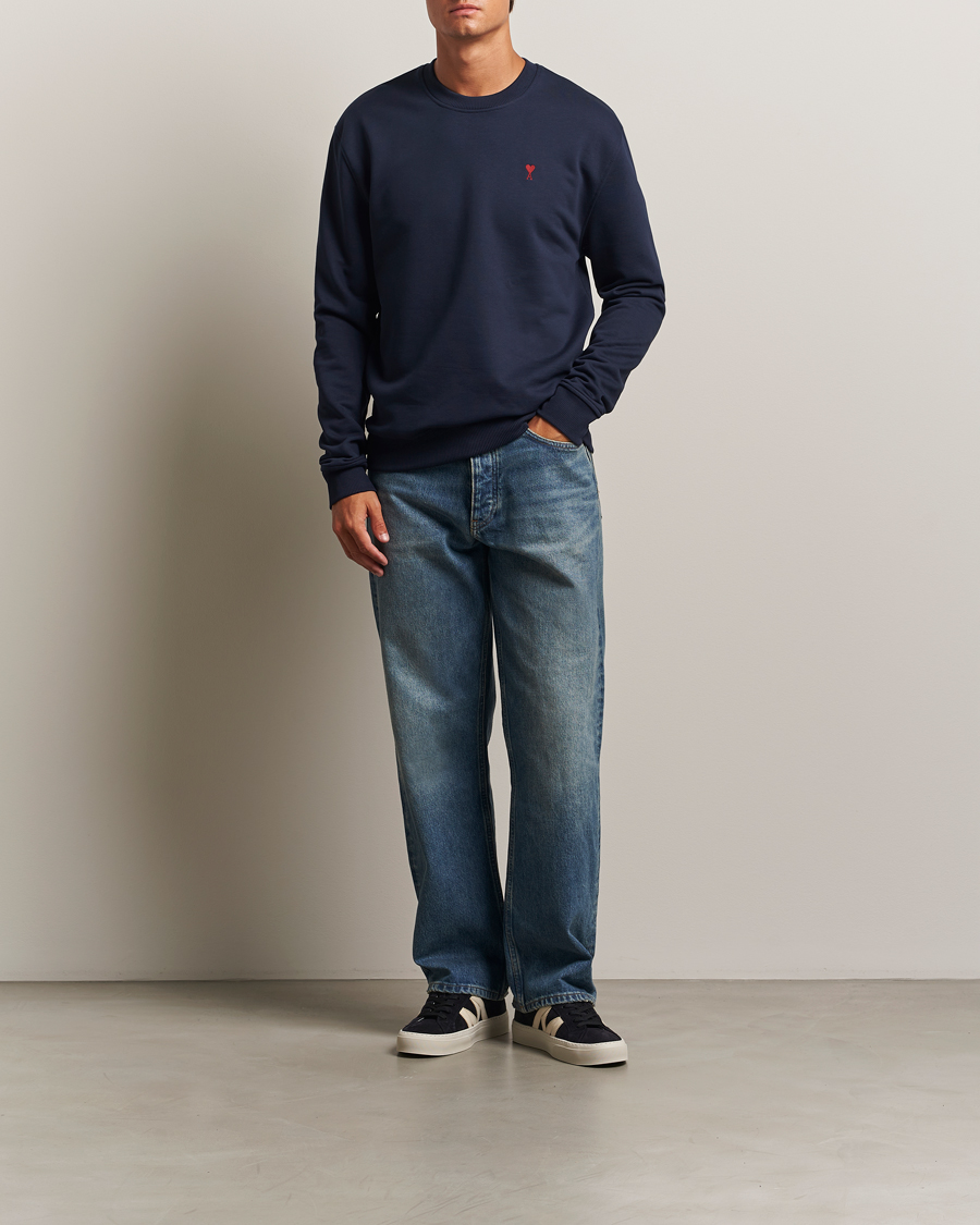 Heren | Truien | AMI | Heart Logo Sweatshirt Night Blue