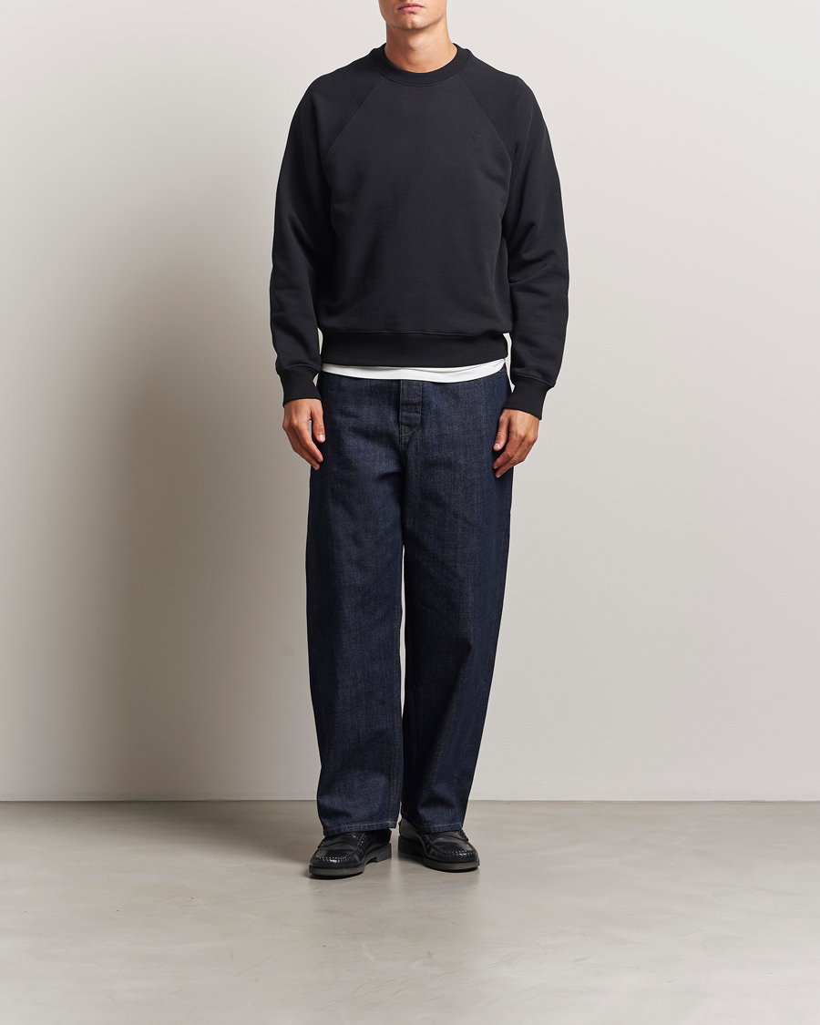 Heren | Truien | AMI | Tonal Heart Logo Sweatshirt Black