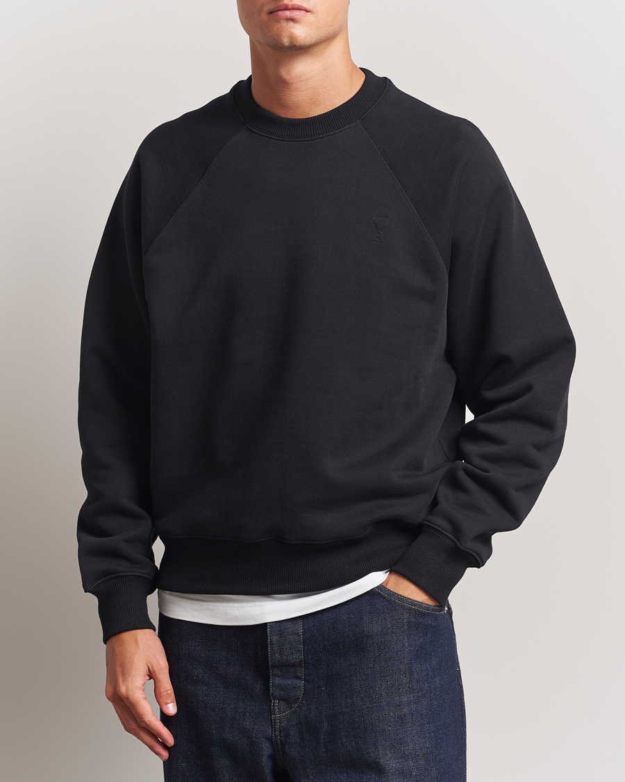 Heren | Truien | AMI | Tonal Heart Logo Sweatshirt Black
