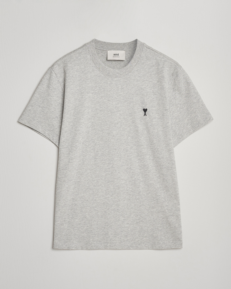 Heren | T-shirts | AMI | Black Heart Logo T-Shirt Grey Heather