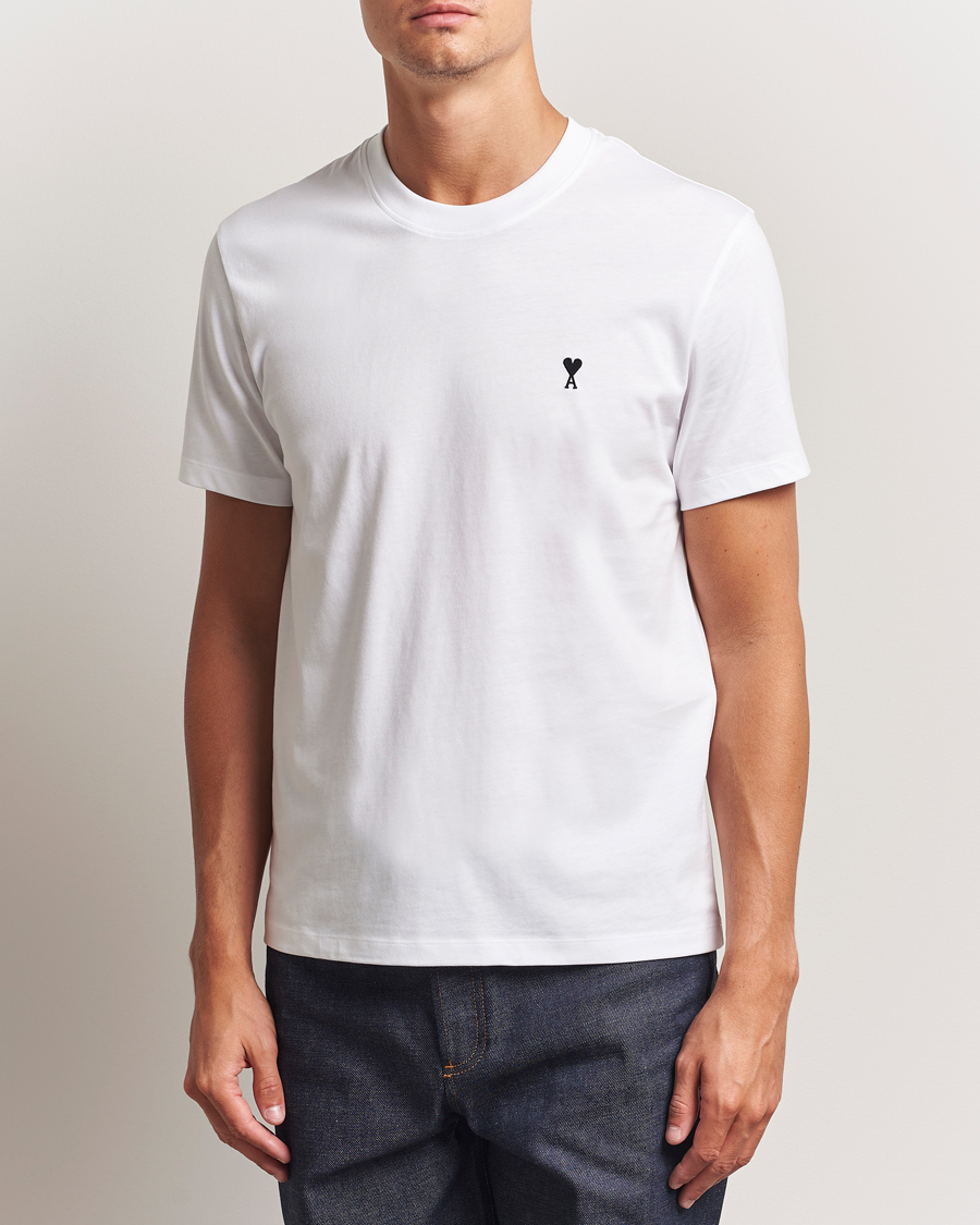 Homme | T-shirts | AMI | Black Heart Logo T-Shirt White