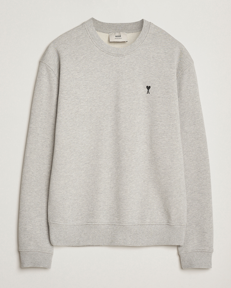 Heren | Truien | AMI | Black Heart Logo Sweatshirt Grey Heather