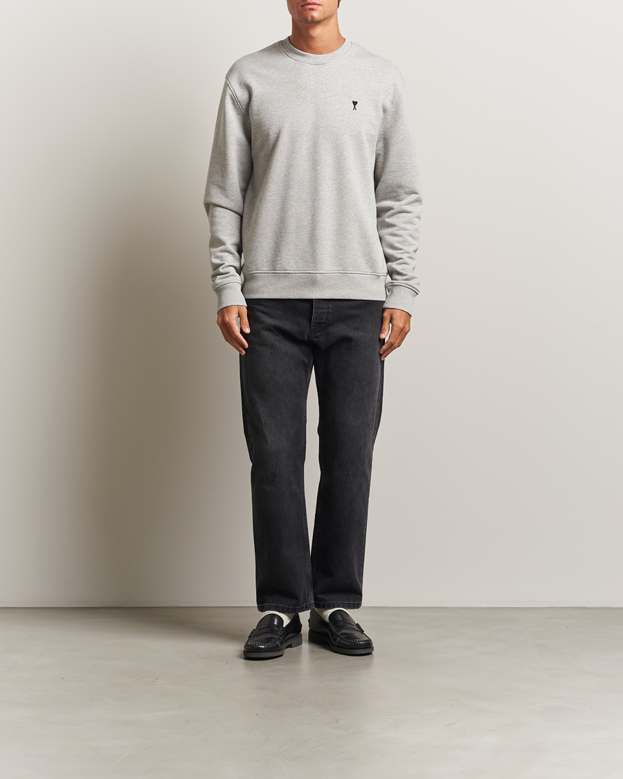 Heren | Truien | AMI | Black Heart Logo Sweatshirt Grey Heather