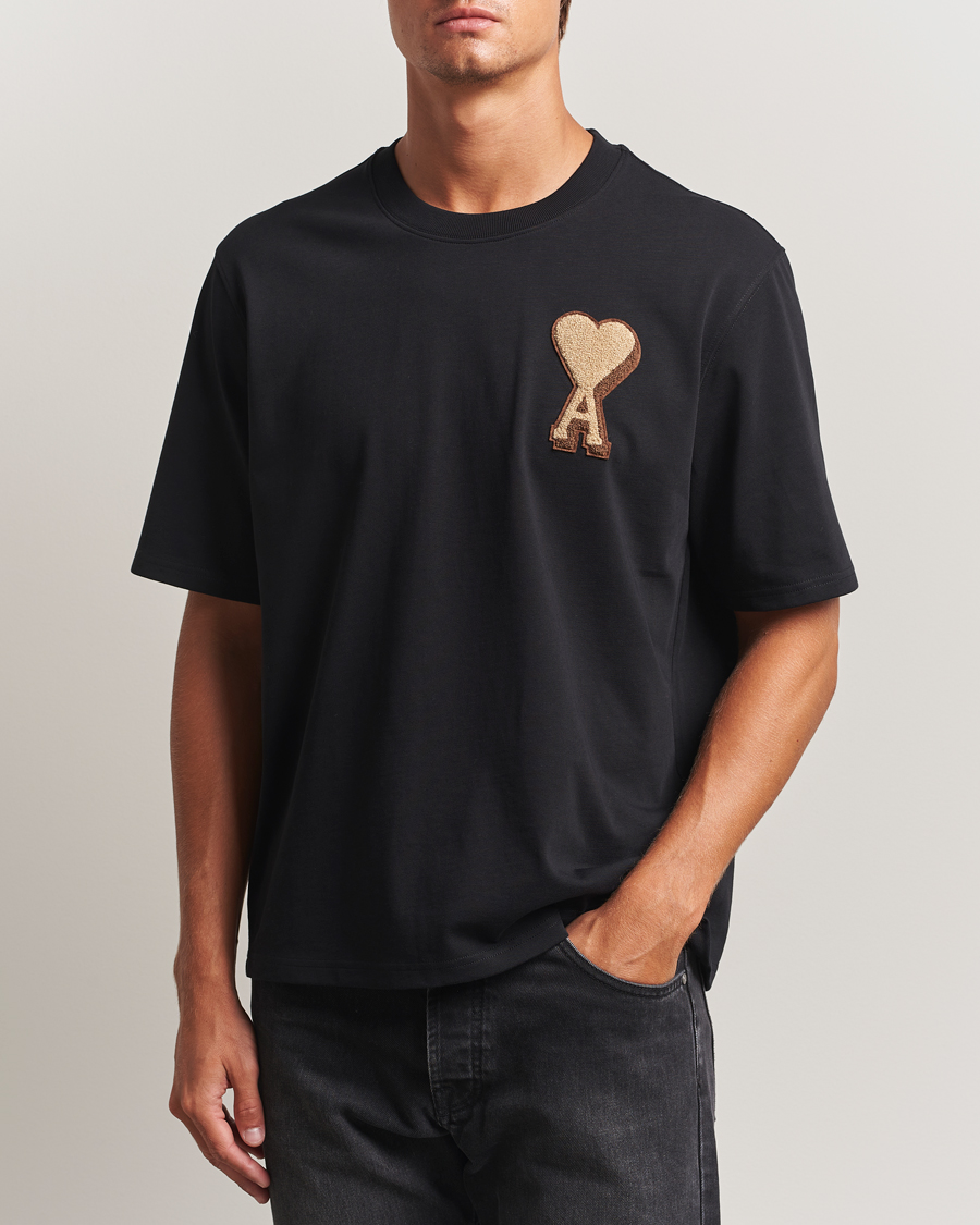 Heren | T-shirts | AMI | Patch Heart T-Shirt Black
