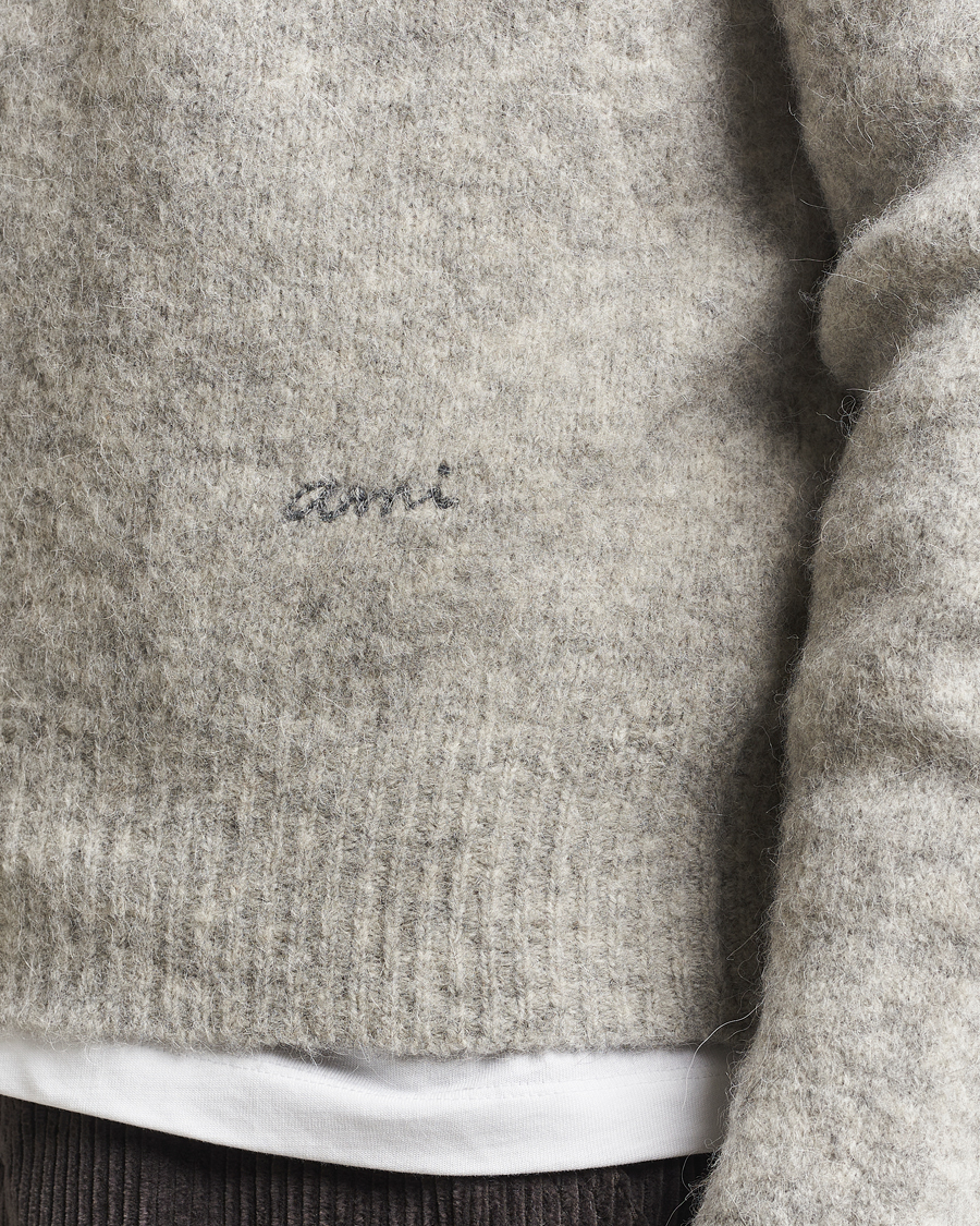 Homme | Pulls Et Tricots | AMI | Signature Alpaca Knitted Polo Light Grey Melange