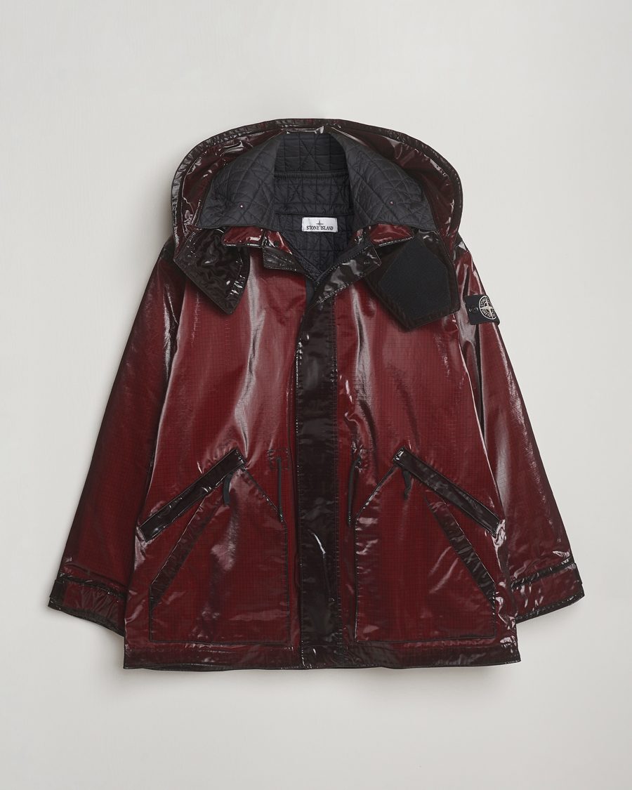 Homme | Manteaux Et Vestes | Stone Island | Short Ripstop Detachable Inner Parka Burgundy