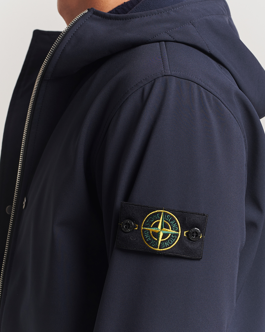 Homme | Manteaux Et Vestes | Stone Island | Soft Shell Re-Dyed Lined Hood Jacket Navy