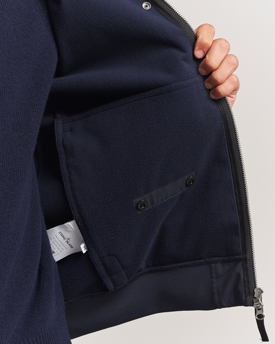 Homme | Manteaux Et Vestes | Stone Island | Soft Shell Re-Dyed Lined Hood Jacket Navy