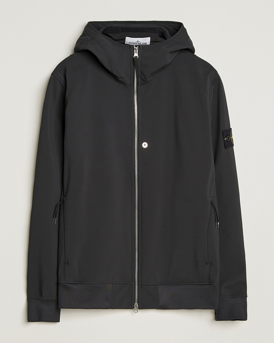 Heren | Jassen | Stone Island | Soft Shell Re-Dyed Lined Hood Jacket Black