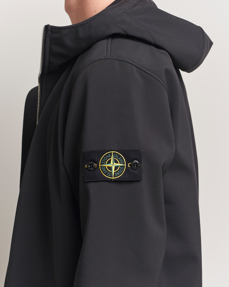 Heren | Jassen | Stone Island | Soft Shell Re-Dyed Lined Hood Jacket Black