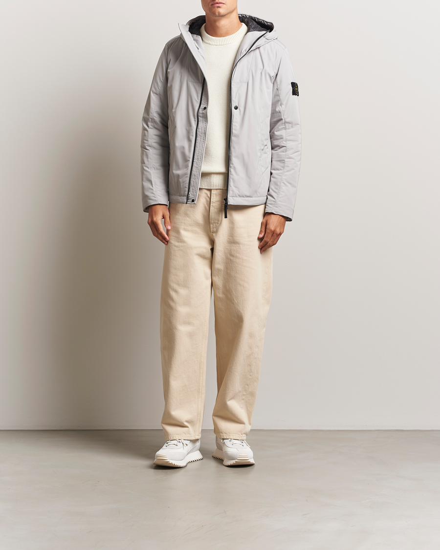 Homme | Manteaux Et Vestes | Stone Island | Micro Twill Primaloft Padded Hood Jacket Pearl Grey