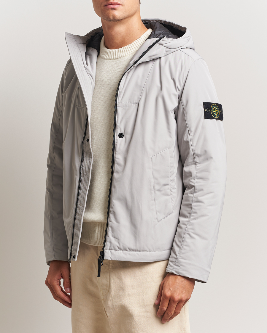 Homme | Manteaux Et Vestes | Stone Island | Micro Twill Primaloft Padded Hood Jacket Pearl Grey