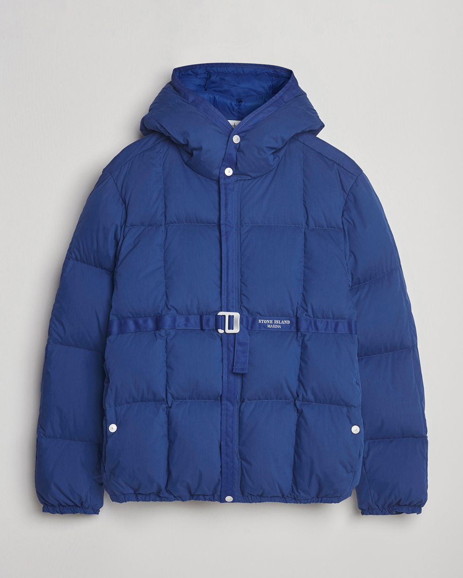 Heren | Jassen | Stone Island | Marina Cotton/Nylon Tela Down Jacket Bright Blue