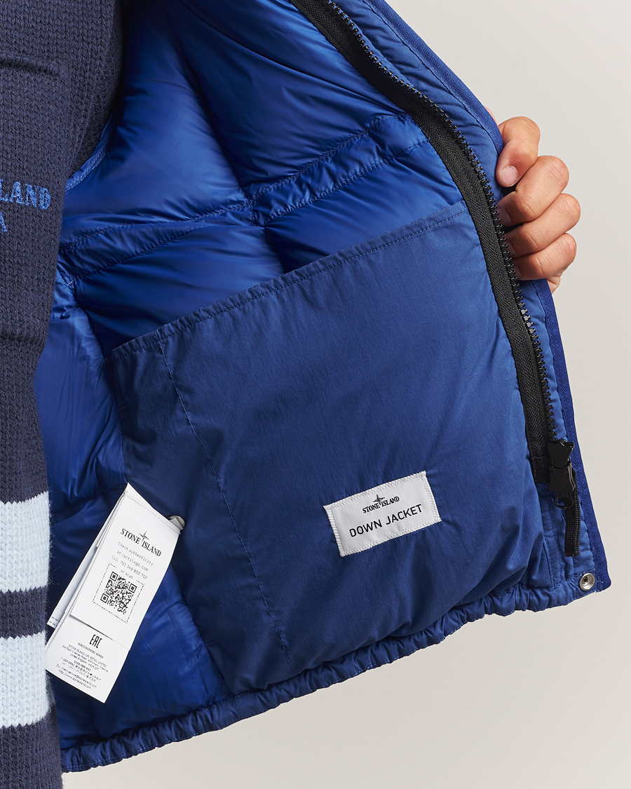Heren | Jassen | Stone Island | Marina Cotton/Nylon Tela Down Jacket Bright Blue
