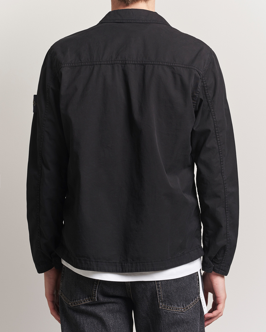 Homme | Chemises | Stone Island | Garment Dyed Supima Cotton Zip Overshirt Black