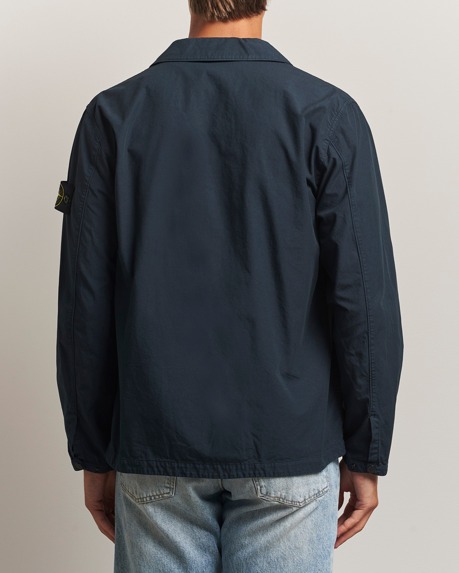 Heren | Overhemden | Stone Island | Garment Dyed Organic Cotton Zip Overshirt Navy