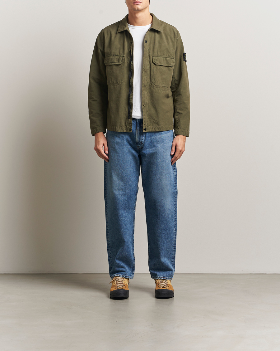 Heren | Overhemden | Stone Island | Organic Cotton Ripstop Overshirt Military Green