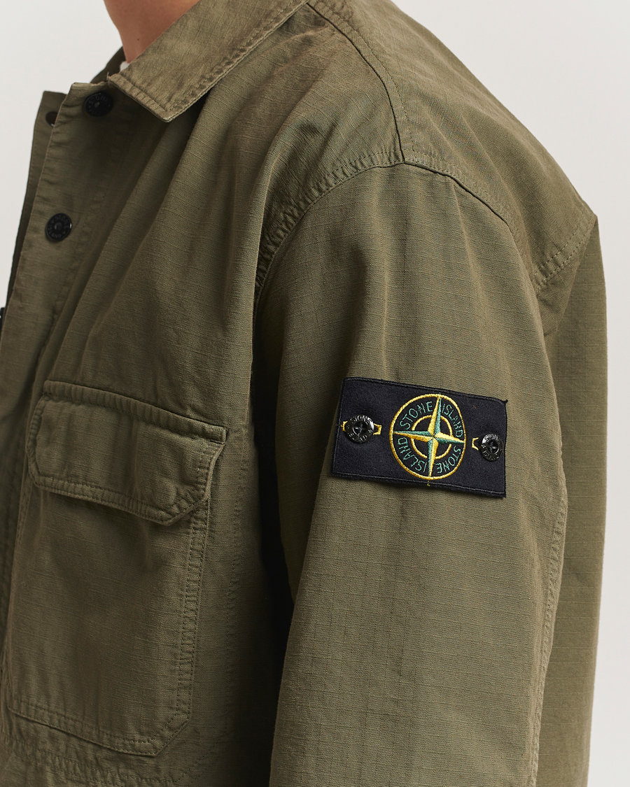 Heren | Overhemden | Stone Island | Organic Cotton Ripstop Overshirt Military Green