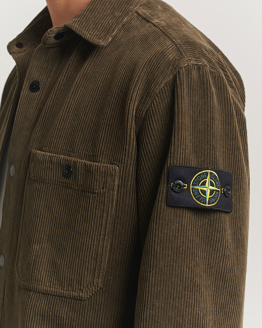 Homme | Chemises | Stone Island | Organic Cotton Cord Overshirt Military Green