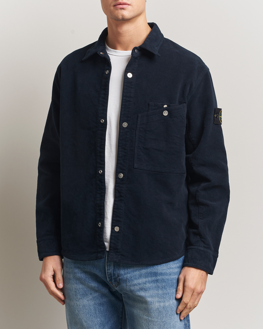 Homme | Chemises | Stone Island | Cotton Moleskin Overshirt Navy
