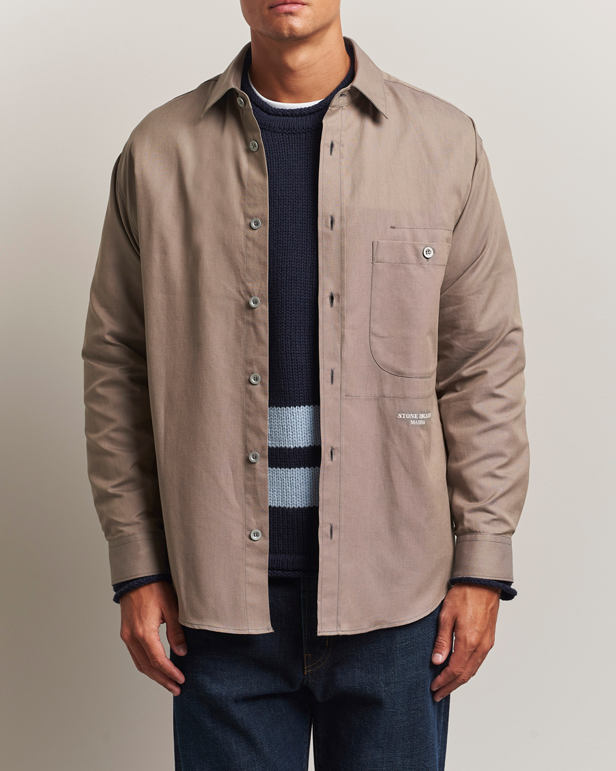 Homme | Chemises | Stone Island | Marina Organic Oxford Cotton Shirt Tobacco