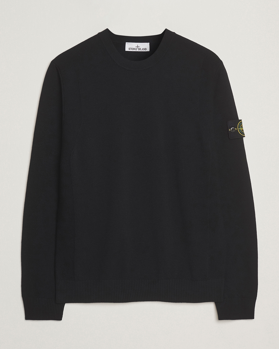 Homme | Pulls Et Tricots | Stone Island | Stretch Wool Knitted Jumper Black