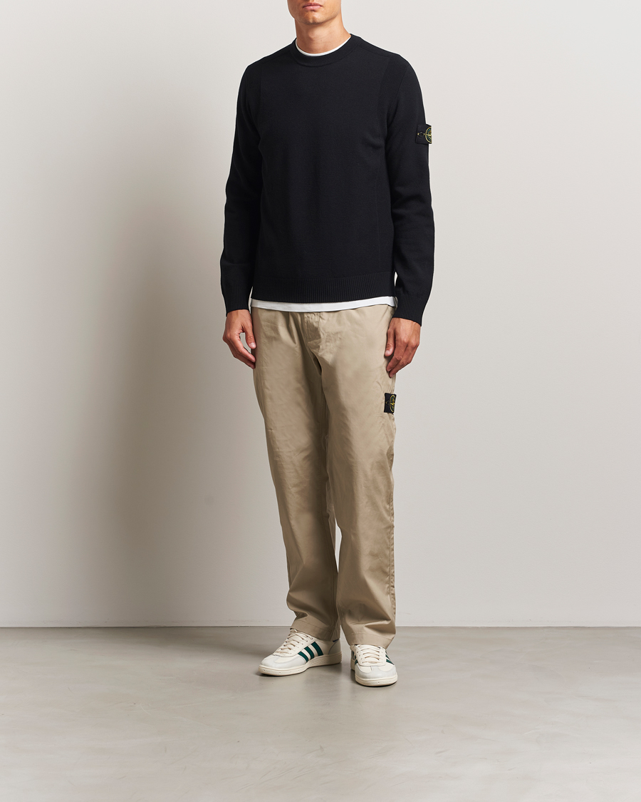 Homme | Pulls Et Tricots | Stone Island | Stretch Wool Knitted Jumper Black