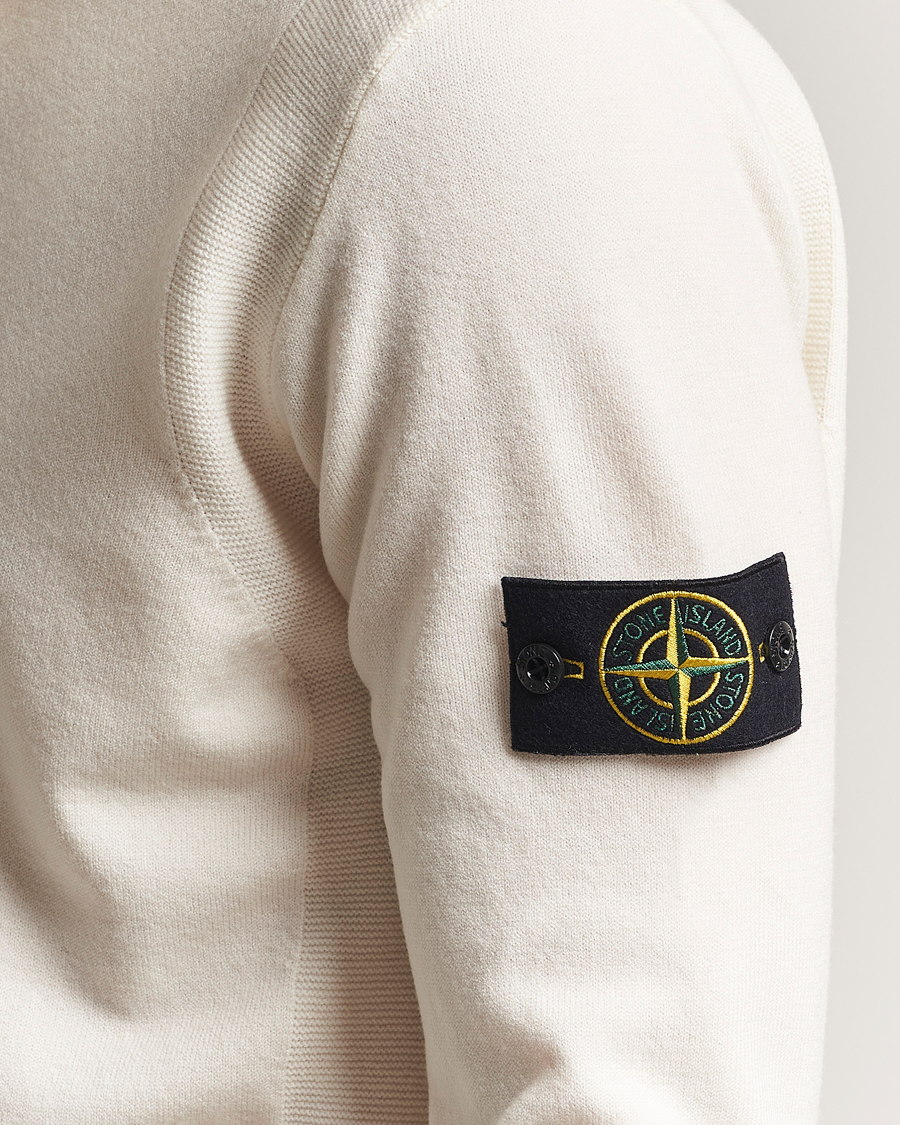 Heren | Truien | Stone Island | Stretch Wool Knitted Half Button Jumper Ivory