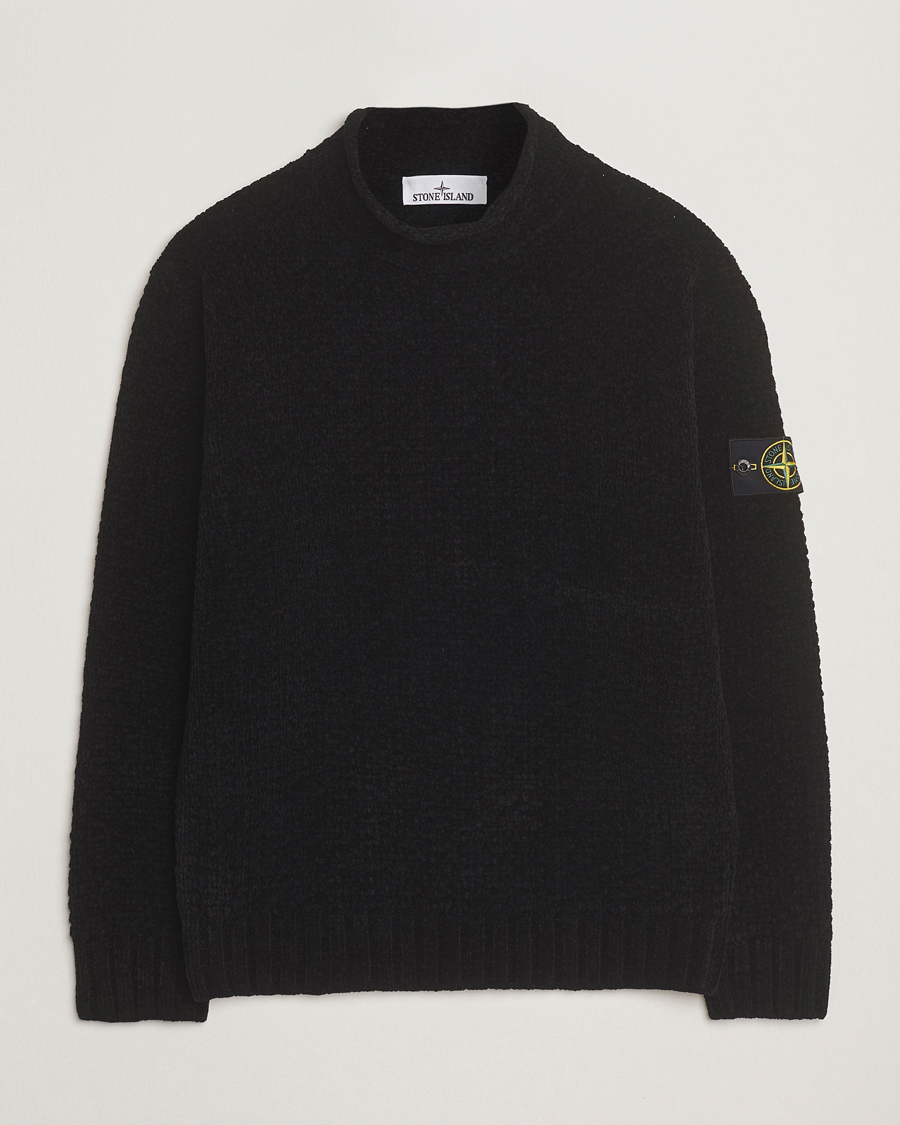 Heren | Truien | Stone Island | Cotton Chenille Knitted Mock Neck Black
