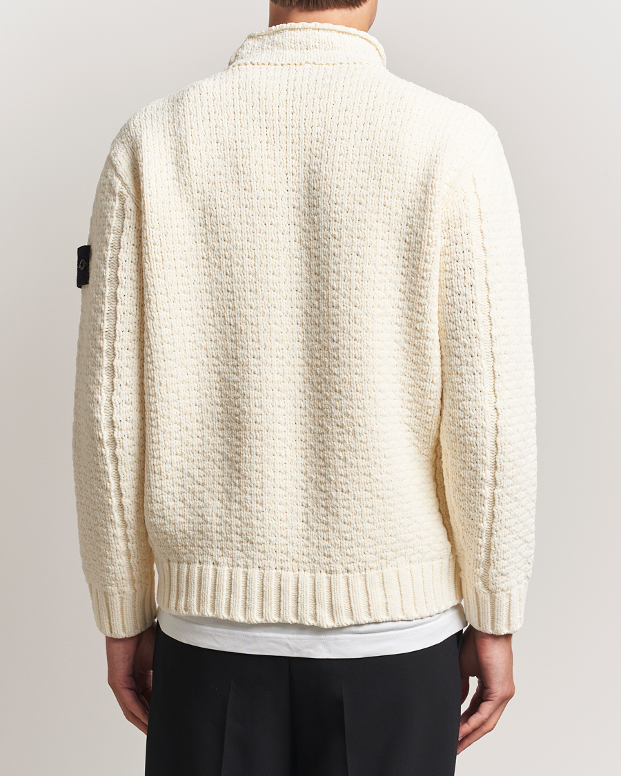 Heren | Truien | Stone Island | Cotton Chenille Knitted Mock Neck Ivory