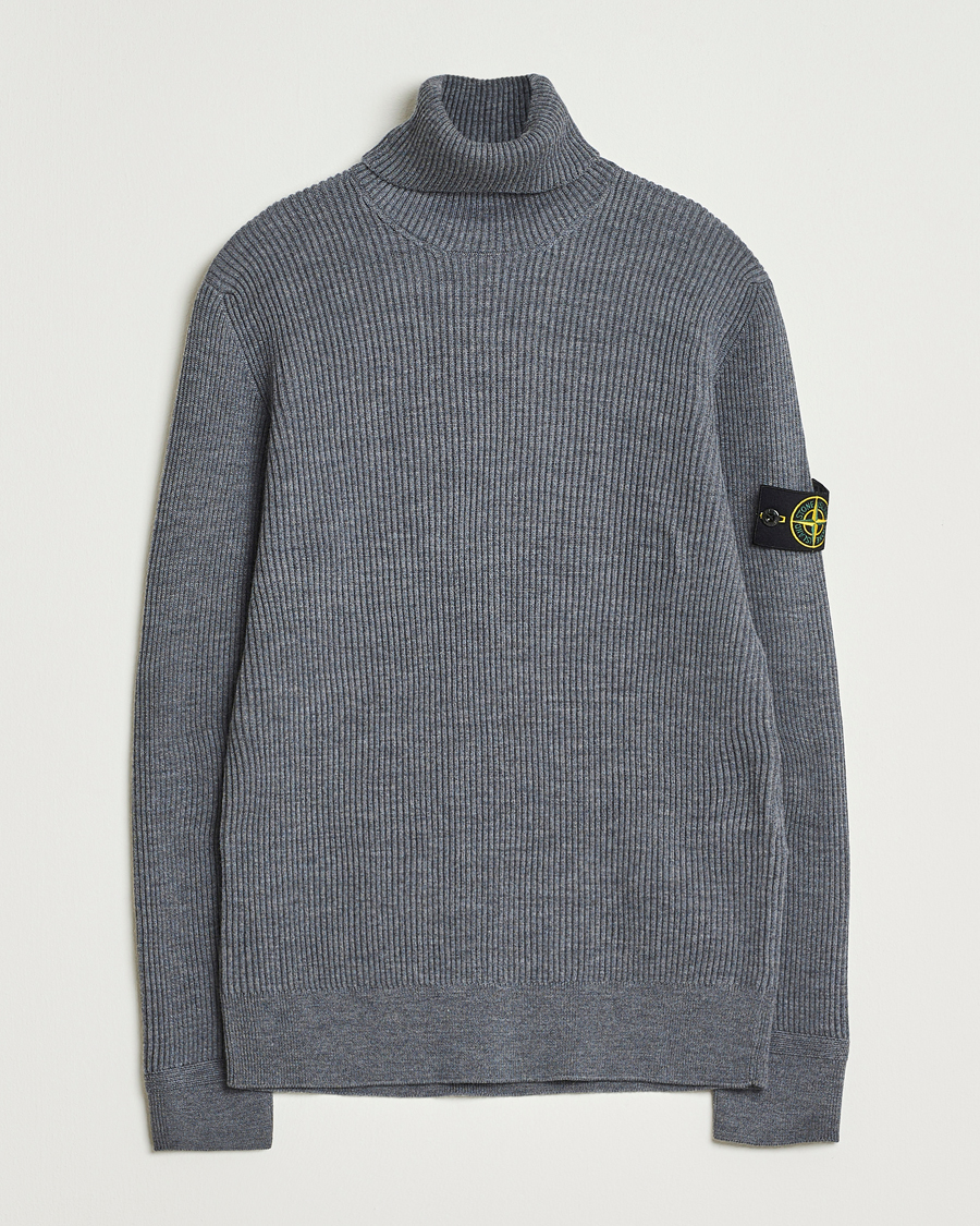 Heren | Truien | Stone Island | Full Rib Wool Turtleneck Dark Grey